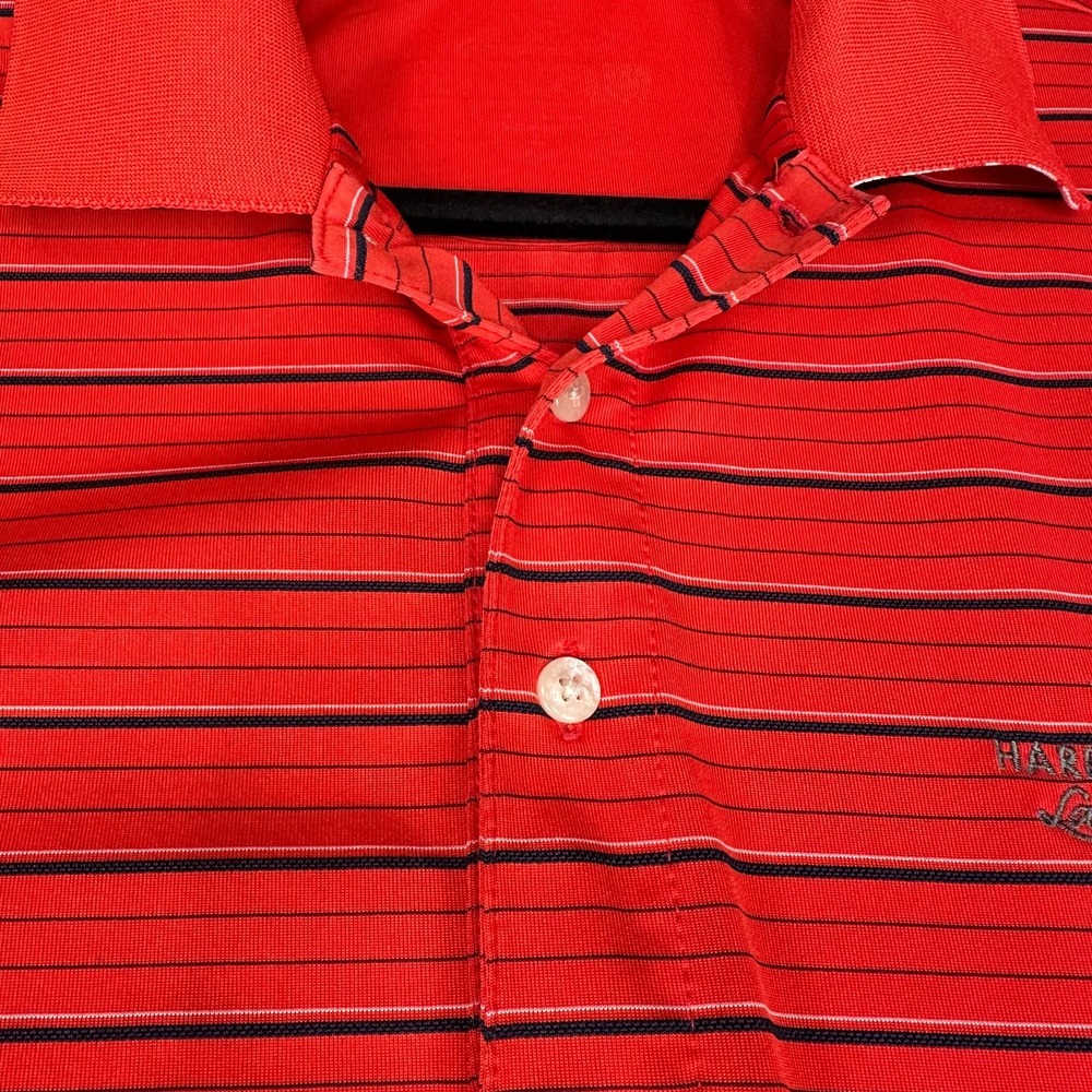 Jack Nicklaus Polo Shirt Mens XL Red Black Stripes Short Sleeve Golf Logo - Picture 4 of 11